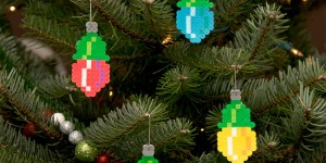 Pixelated Christmas Ornaments For Your Retro Christmas Tree