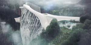 An Architect Created a Futuristic Alpine Hotel Concept