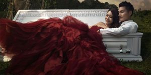 Undertaker Couple Take Coffin-Themed Wedding Photos