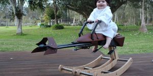 Loving Dad Builds Custom Star Wars Rocking Horse for Daughter's 1st Birthday