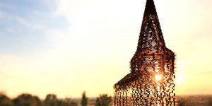 Stunning See-through Church Is Made From Stacked Weathered Steel