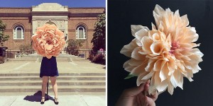 Artist Crafts Incredibly Realistic Gigantic Flowers Out of Paper