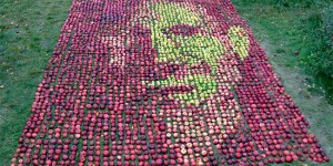 Portrait of Steve Jobs Made With Apples