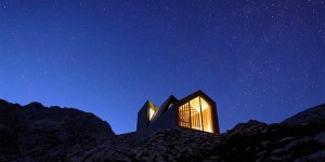 Solitary Wilderness Shelter Provides Warmth to Mountain Hikers