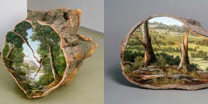 Beautiful Paintings on Fallen Tree Logs Mirror Their Natural Origins