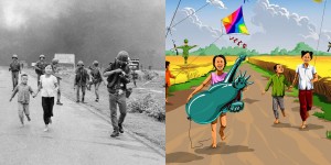 Shocking War Photos Of Children Turned Into Happy Illustrations