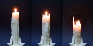 These Candles Have a Human Figure that Appears to Be Meditating
