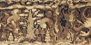 Stunning Fantasy Multi-Level Worlds Created From Laser Cut Wood
