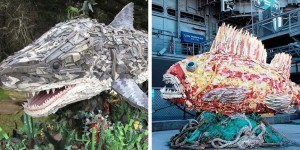 Fantastic Giant Sculptures Made Entirely Of Beach Waste To Make You Reconsider Plastic Use
