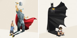 Children’s Superheroes Shadows Posters