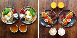Loving Boyfriend Prepares Symmetrical Breakfasts for Himself and His Partner Every Day
