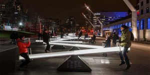 People In Montreal Are Playing On Light-Filled Seesaws This Winter