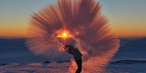 Stunning Shot Captures Man Flinging A Thermos Of Hot Tea In Subzero Temperatures