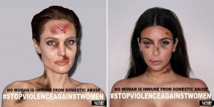Some Of Hollywood’s Most Beautiful Women Have Been Given A Shocking Bloody Make-Over To Highlight Domestic Violence