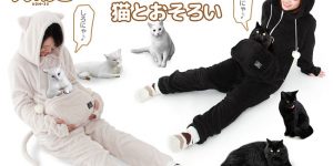 Adult Onesie With Cozy Kangaroo Pouch Lets You Carry Your Cat Wherever You Go