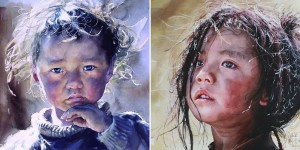 Watercolor Painter Uses Traditional Techniques To Reveal Expressive Faces Of Tibet