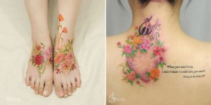 Ethereal Floral Tattoos Mimic Delicate Watercolor Paintings On Skin