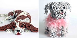 Life-size Dog Sculptures Made Entirely From Recycled Bicycle Chains