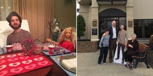 Son Studying Abroad Sends Mom Cutout Of Himself, Regrets His Decision Immediately
