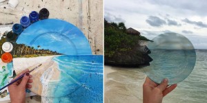 Artist Paints On Plates That Blend Into The Surrounding Landscapes
