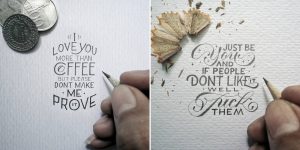Unbelievably Precise Hand Lettered Quotes That Are Almost As Small As Coins