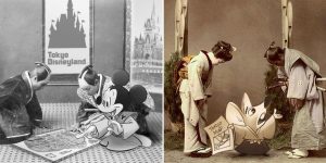 Disney Artist Inserts Beloved Characters Into Old, Traditional Japanese Photos