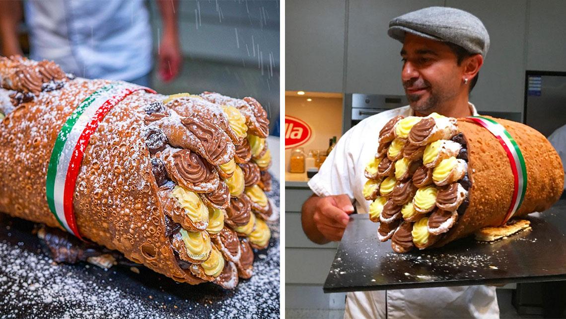 What happens when you combine dozens of delectable cannoli into one giant c...