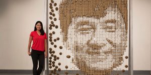 Malaysian Artist 'Red' Hong Yi Creates Jackie Chan Portrait Using Thousands Chopsticks