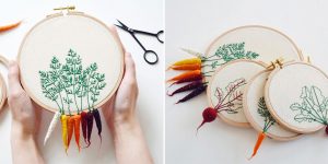 Felted Veggies Cling To Embroidery Hoops By Veselka Bulkan