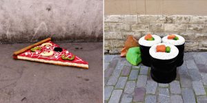 Artist Turns Old Mattresses Into Giant Foods