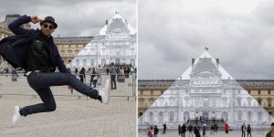 French Artist Makes Louvre Pyramid 'Disappear' In Optical Illusion