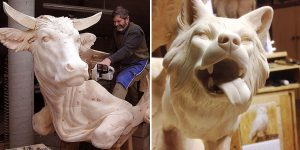 Intricately Carved Wooden Animal Sculptures Leap To Life