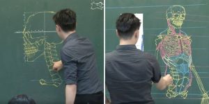 Chinese Teacher Has Some Serious Chalk Skills