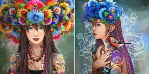 Polish Artist Gives A Modern Twist Into Drawings Of Slavic Folklore
