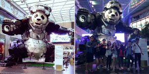 In China, A Giant Panda Statue With Its Own Iron Man Suit