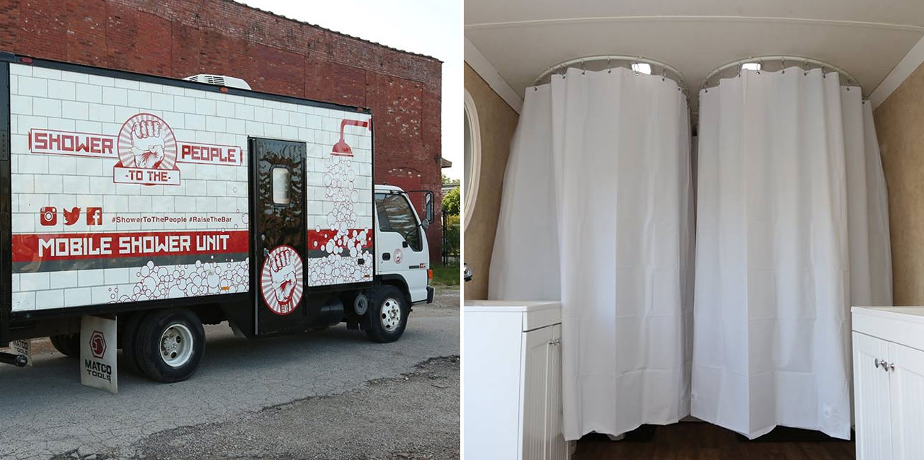 Shower To The People! Generous Man Turns Old Truck Into Mobile Shower