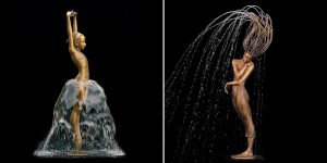 Polish Sculptor Makes Water Complete Her Bronze Fountain Sculptures