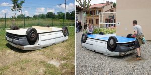 An Artist Transformed A Car Into A Ping Pong Table