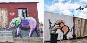 Elephant Graffiti Art In South Africa To Give People Hope