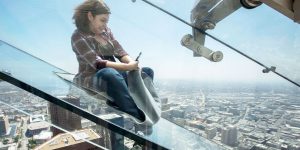 Sliding Down The Skyslide In LA