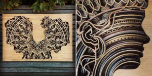 Oakland-Based Artist Gabriel Schama Creates Precisely Layered Wood Relief Sculptures That Are A Delight To Explore