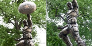 Captain America Statue Unveiled In Brooklyn