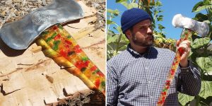This Guy Makes A DIY Axe Handle Out Of Gummy Bears