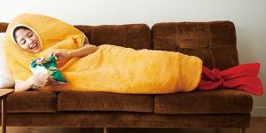 Laze About The House Like A Piece Of Tempura With The Fried Prawn Wearable Sleeping Bag!