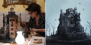 Artist Creates Edible Replica Of A House From Tim Burton’s Newest Movie