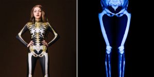 The Superb Glow-In-The-Dark Full Body Skeleton Costume By BANDIKA