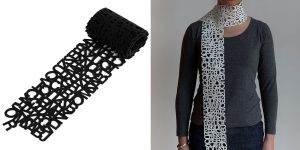 A Typographic Scarf Made With Letters From The Helvetica Typeface