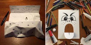 Simple Sheets Of Paper Get Transformed Into Amusing 3D Scenes