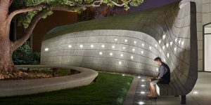 This Serene Outdoor Sanctuary Has Sculptural Concrete Seating