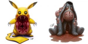 Artist Turns Lovable Cartoon Characters Into Terrifying Monsters